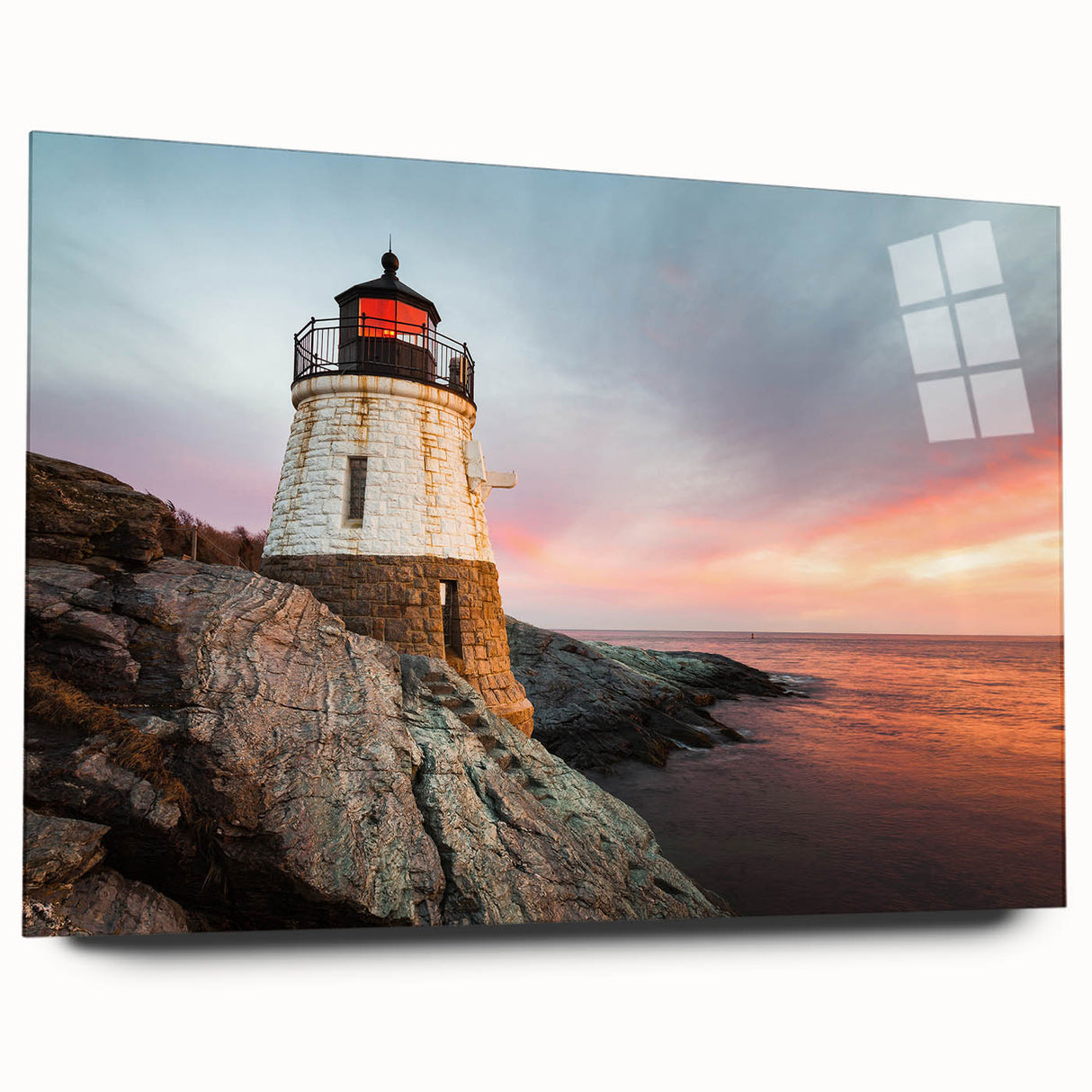 Acrylic print of a Rhodes, Greece landscape in muted earth tones, ideal for bedroom or dining room art.