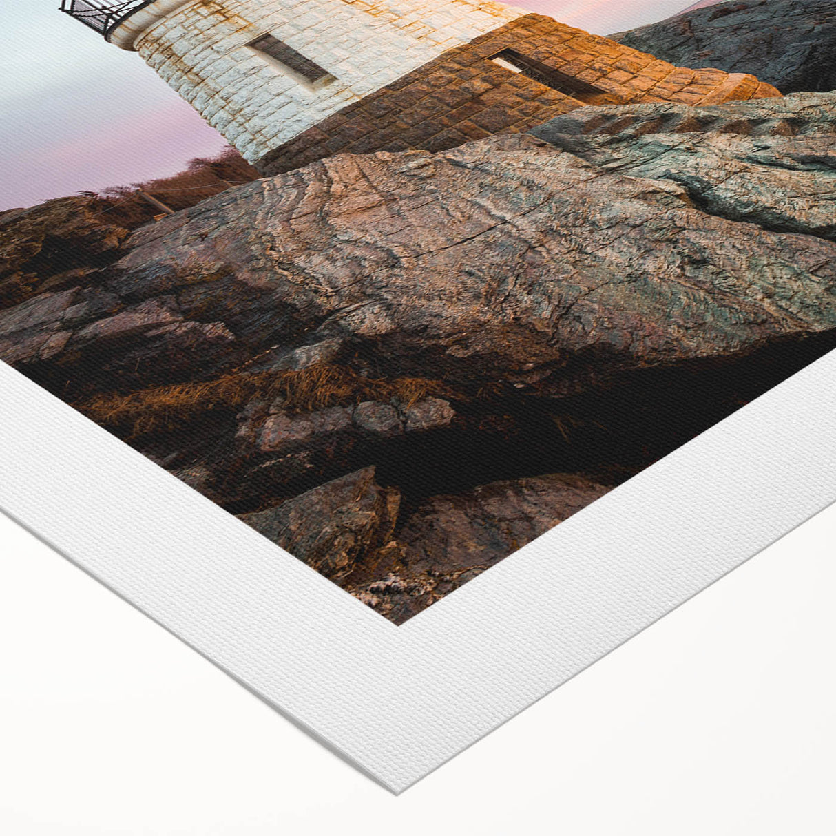 Art deco poster of Rhodes, Greece on rolled canvas, featuring pastel blue and white tones, ideal for dining room wall art.