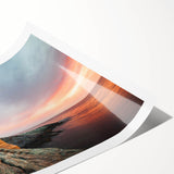 Extra large wall art featuring line art flowers in muted earth tones on a rolled canvas, ideal for large living room decor.