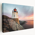 A panoramic view of Rhodes, Greece on stretched canvas, featuring vivid blue and white tones, ideal for kitchen wall art.
