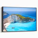 Black and white framed canvas featuring a vintage-style landscape of a European scenery, ideal for bedroom wall decor.