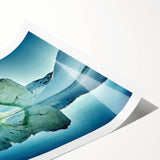 Extra large wall art featuring line art flowers in soft green tones on a rolled canvas, suitable for large living room decor.