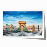 Rolled print of a European countryside scene in muted greens and browns, suitable as art wall dining room decor.