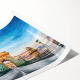 Extra large rolled print featuring line art flowers in muted earth tones, ideal for large living room wall decor.