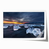 Extra large rolled print of a serene Icelandic landscape, featuring muted earth tones, ideal for art wall dining room.