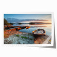 Rolled print of a serene Irish landscape with soft green and blue tones, ideal for art wall dining room.