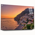 Acrylic print of the Amalfi Coast in pastel shades, ideal for dining room decor.