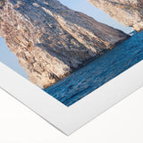 Art deco poster of Capri, Italy in vibrant colors on rolled canvas, ideal for dining room wall art.