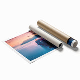 Extra large rolled print of Cinque Terre, Italy, in muted earth tones, ideal for classy bathroom wall art.