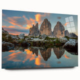 Acrylic print of the Dolomites in Italy, featuring muted earth tones, ideal for bedroom or dining room art.