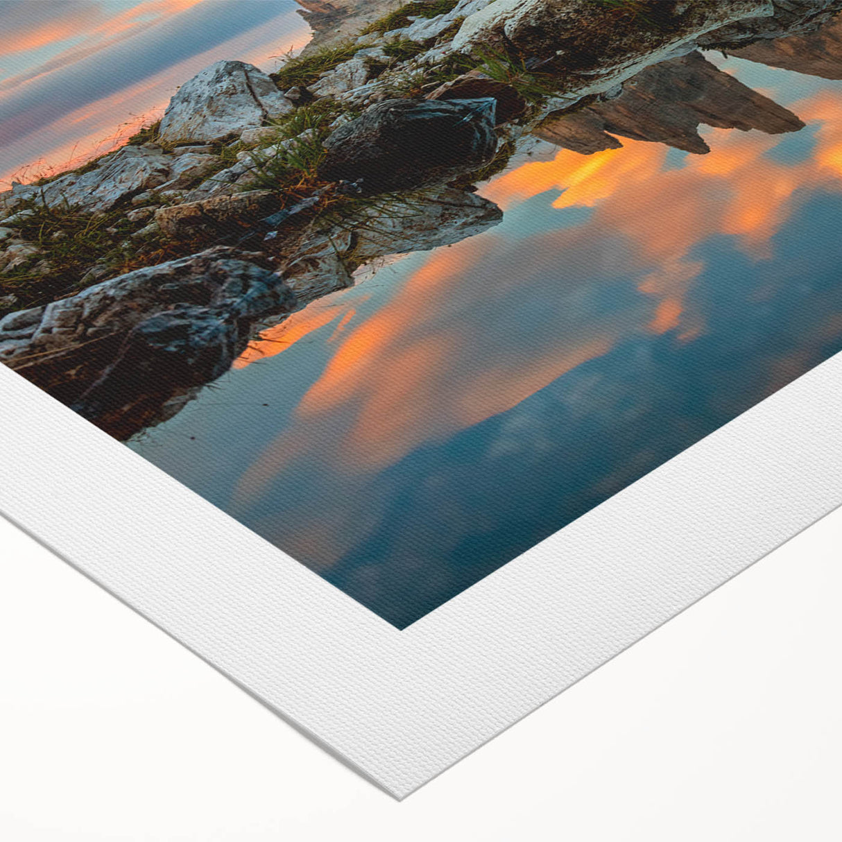 Art deco poster featuring the Dolomites in muted earth tones on rolled canvas, suitable for dining room decor.