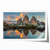 Rolled print of the Dolomites in Italy featuring muted earth tones, perfect for art wall dining room.