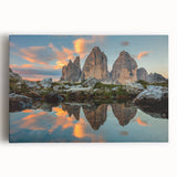 Black and white photograph of the Dolomites in Italy on stretched canvas, suitable as kitchen wall art or for bedroom decor.