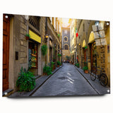 Acrylic print of Florence scenery with muted earth tones, ideal for dining room art.