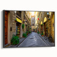 Black and white framed canvas of Florence landscape, ideal for bedroom wall decor.