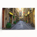 Black and white stretched canvas of Florence skyline, ideal for kitchen wall art.