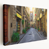 Large canvas print of Florence skyline with muted earth tones, ideal for kitchen wall art.