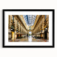 Colorful abstract art print of Milan scenery in vibrant hues on a textured, extra large canvas, ideal for living room decor.