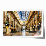 Rolled print of Milan scenery with soft pastel shades, ideal for art wall dining room.