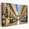 Large art canvas featuring a scenic view of Milan with muted earth tones, ideal for kitchen wall décor.