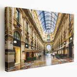 Large art canvas featuring a scenic view of Milan with muted earth tones, ideal for kitchen wall décor.