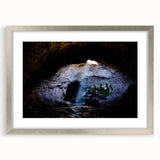 Extra large abstract print of Mount Etna with textured details, in silver frame, ideal for living room decor.