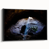 Black and white landscape art painting of Mount Etna on a framed canvas, suitable for bedroom decor.