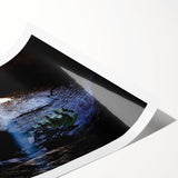 Extra large wall art of Mount Etna in line art style, featuring floral elements in muted earth tones.