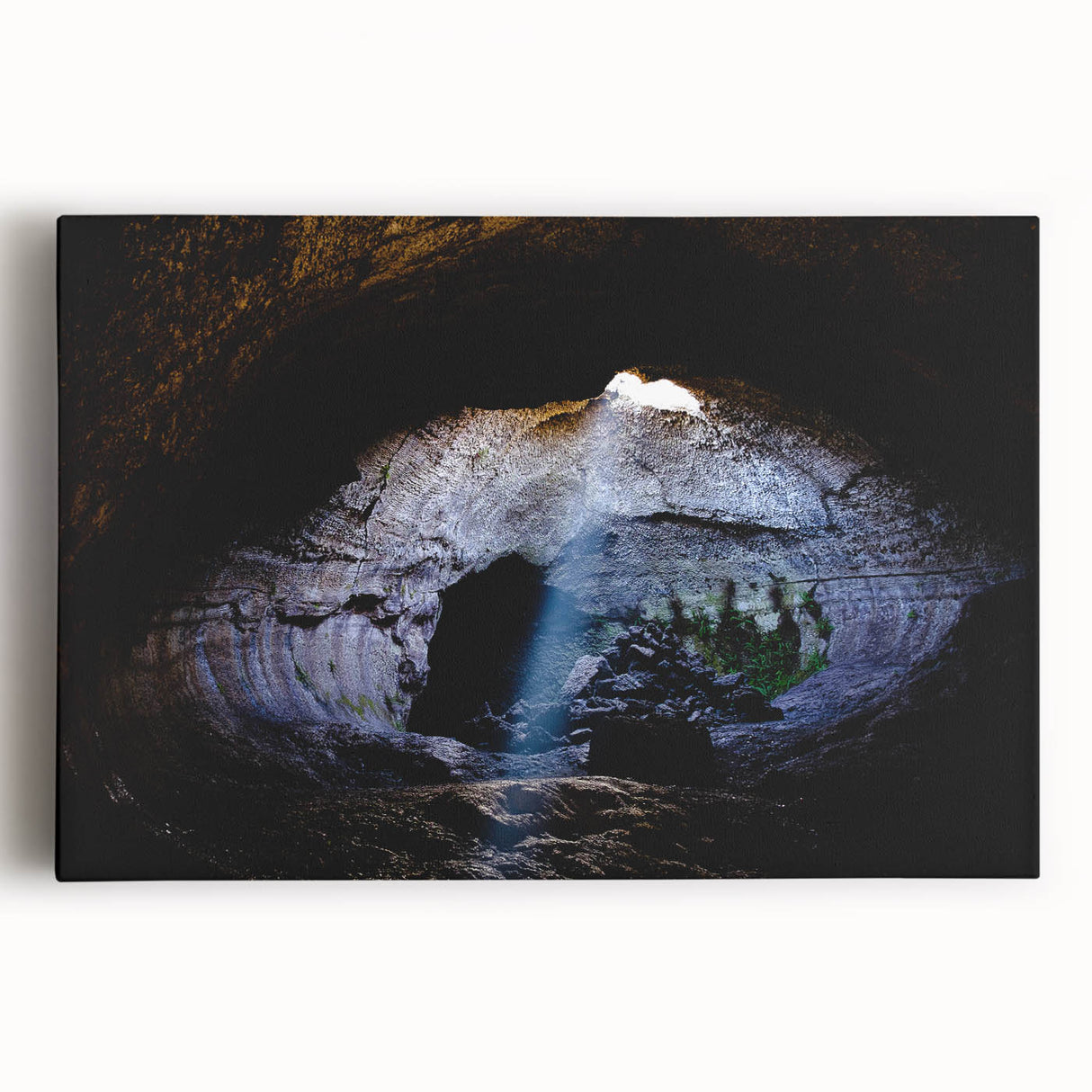 Black and white photo of Mount Etna on stretched canvas, ideal for kitchen wall art or bedroom decor.