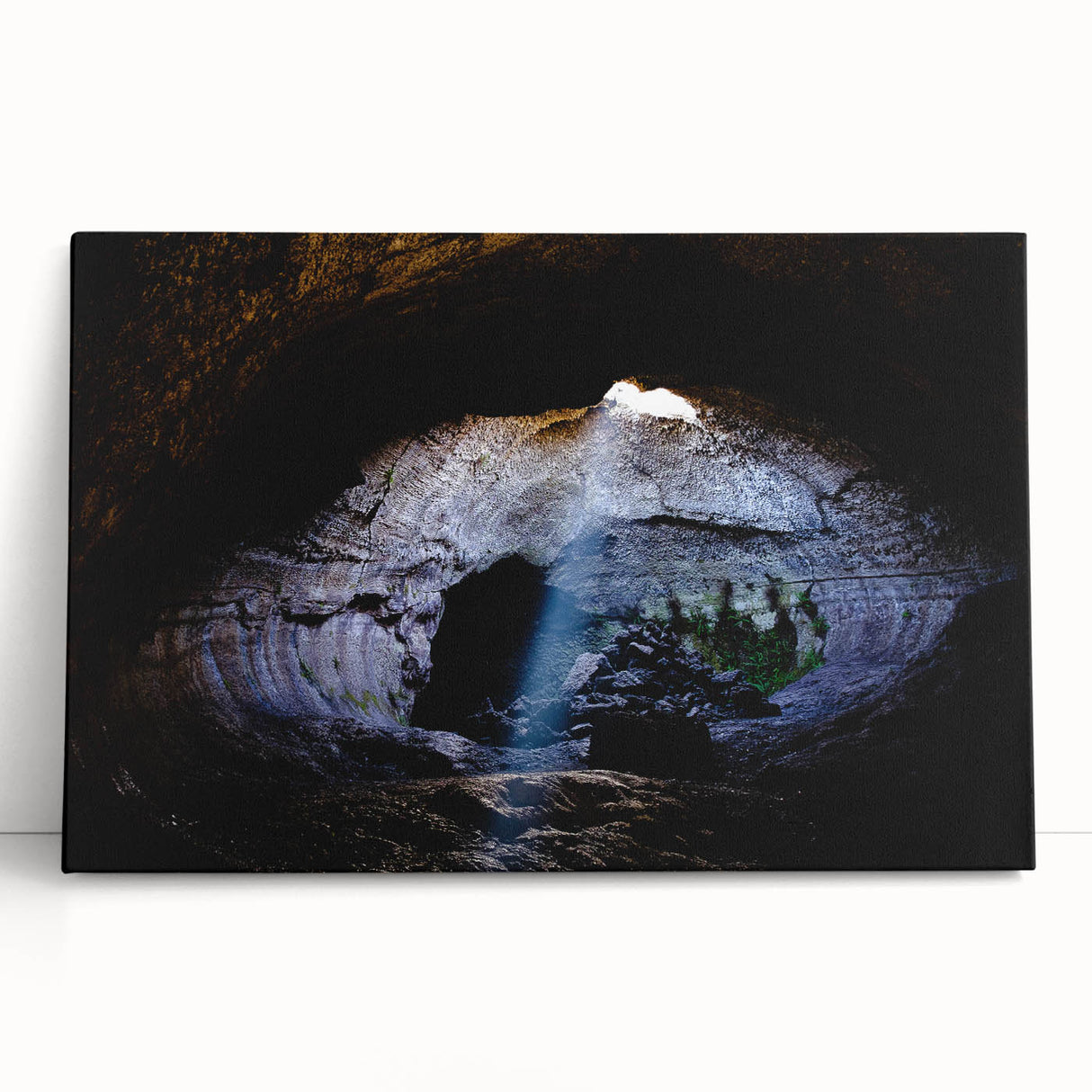 Black and white image of Mount Etna on stretched canvas, ideal for kitchen wall art.