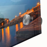 Large abstract wall art print of Naples, Italy in muted earth tones on acrylic glass, ideal for dining room art.