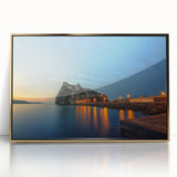 Art deco poster of Naples with muted gold and blue tones on acrylic, ideal for modern art wall decor.