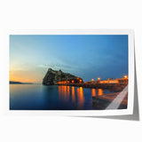 Rolled print of Naples scenery with vibrant floral elements in pastel shades, ideal for art wall dining room.