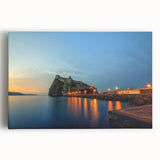 Black and white stretched canvas of Naples scenery, ideal for kitchen wall art or bedroom ambiance.