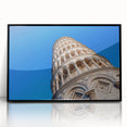 Large abstract wall art featuring a stylized Pisa scenery in black and white tones on a framed acrylic.