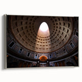 Framed canvas landscape art painting of Rome with colorful and vintage poster art elements, ideal for living room decor.