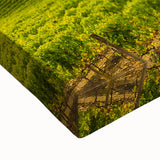 Black and white landscape art painting of Tuscany on a large stretched canvas, ideal for bedroom wall decor.