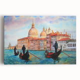 Black and white stretched canvas of Venice scenery, ideal for kitchen wall art or bedroom ambiance.