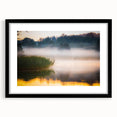 Extra large abstract art print of a colorful European scenery in Latvia, textured appearance on a black framed canvas.