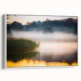 Vintage poster art of a scenic Latvia view in colorful tones, framed canvas, ideal for living room decor.