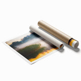 Extra large rolled print of a Latvian landscape with vibrant greenery and floral elements.