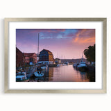 Extra large abstract art print of European scenery in textured style, with a silver frame, ideal for living room decor.