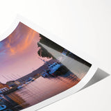 Extra large wall art featuring line art flowers in black on a white background, rolled print.