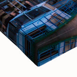 Large art featuring a black and white landscape painting of a Lithuanian scenery on stretched canvas.