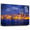 Acrylic print of a European Malta scenery in muted earth tones, ideal for dining room decor.