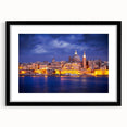 Extra large framed abstract print of a colorful Malta scenery in textured style, ideal for living room decor.