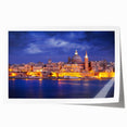 Extra large rolled print featuring a scenic Malta landscape with vibrant floral elements, ideal for dining room wall art.