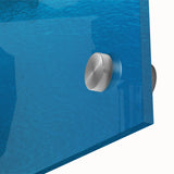 Large abstract wall art of Monaco scenery in muted blue and gray tones on acrylic glass, ideal for dining room decor.