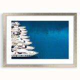Extra large abstract art print of Monaco scenery in textured style with silver frame, ideal for living room decor.