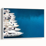 Vintage poster art of Monaco with colorful details on extra large white-framed canvas, suitable for living room decor.